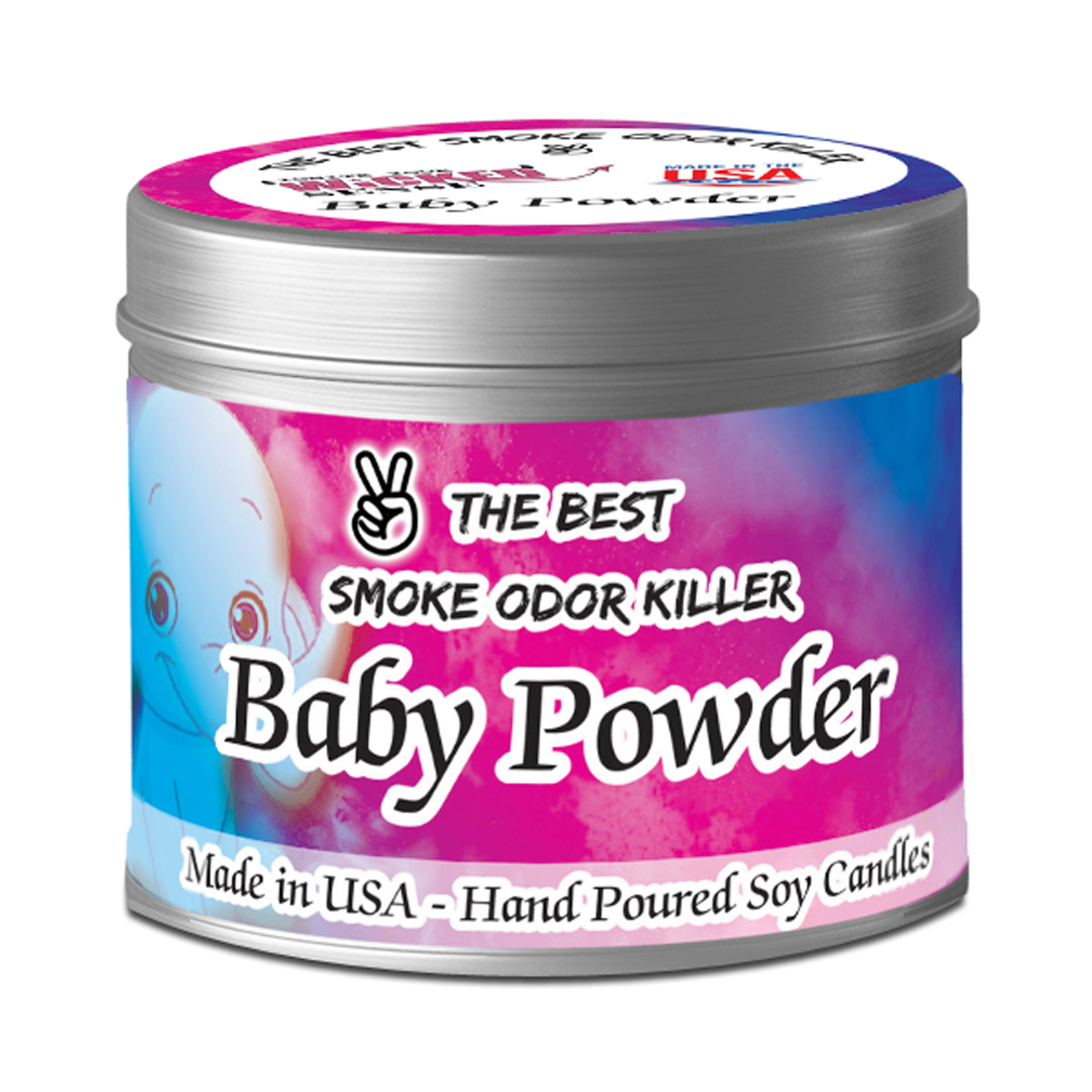 Baby Powder Smoke Odor Eliminator Candle Wicked Sense USAWicked Sense USA
